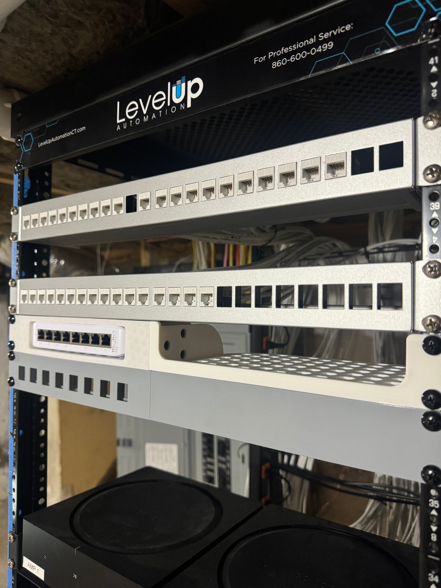 19" Network Rack Mount Half Shelf